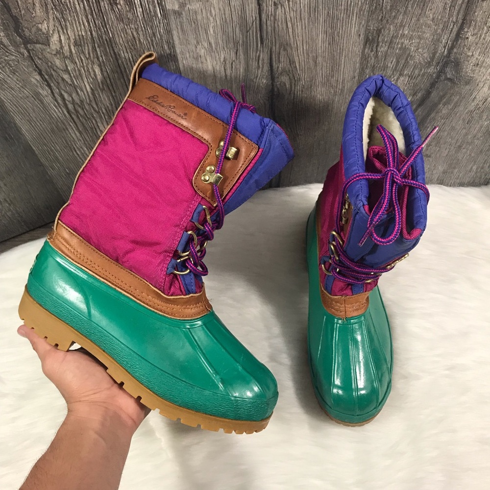 Vintage Eddie Bauer Sherpa Lined Duck Boots